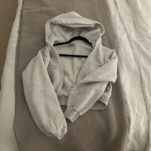 TNA Boyfriend Boxy Zip Heather cloud white